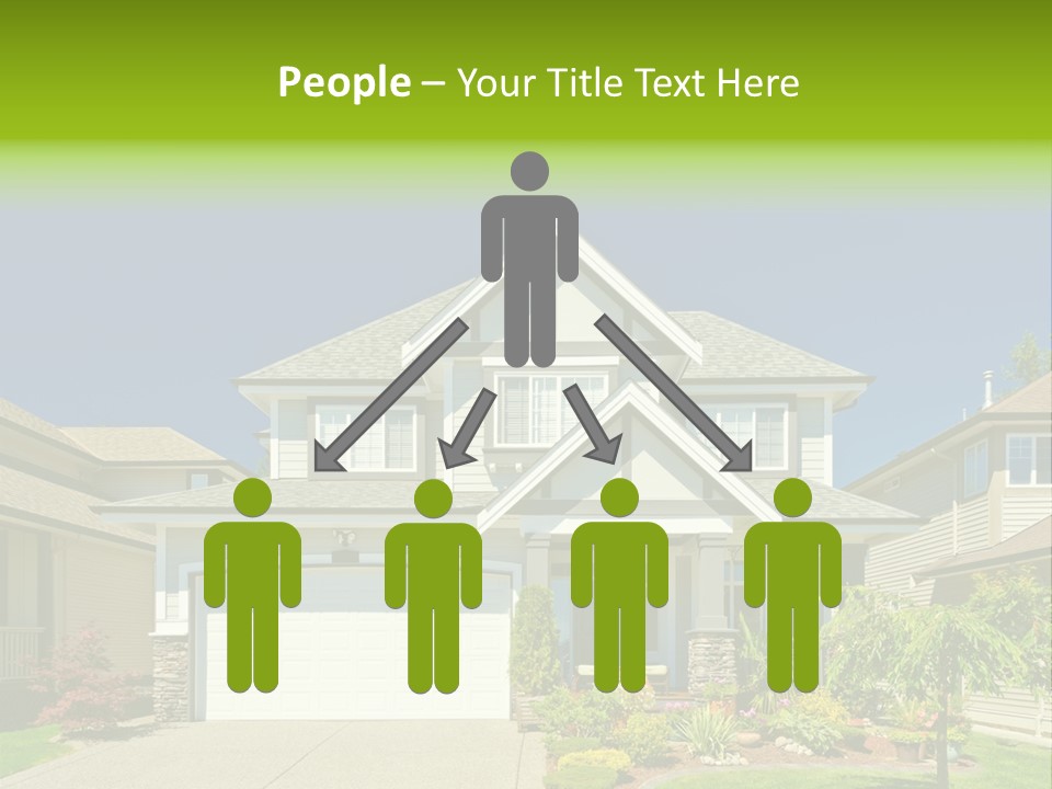 A House With A Green Sign In Front Of It PowerPoint Template