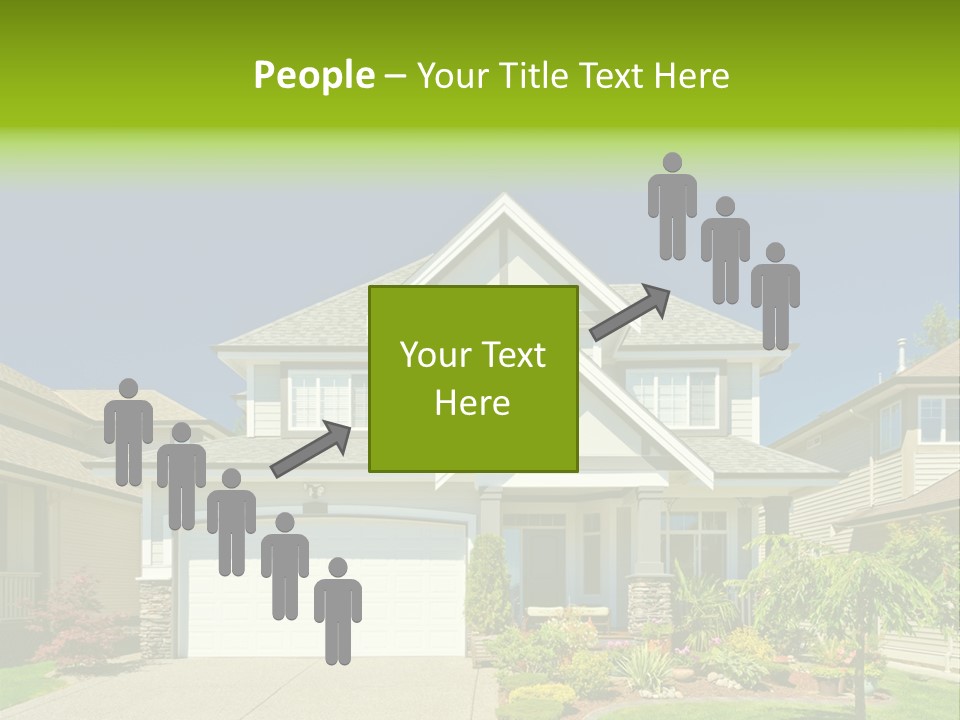 A House With A Green Sign In Front Of It PowerPoint Template