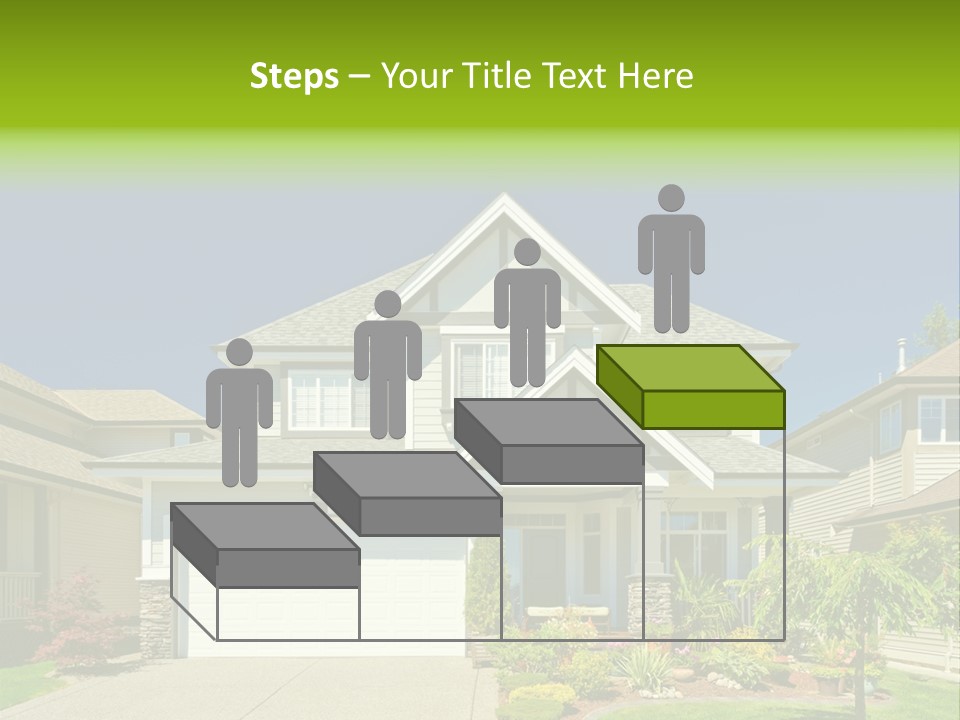 A House With A Green Sign In Front Of It PowerPoint Template