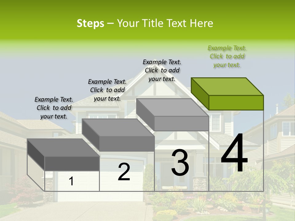 A House With A Green Sign In Front Of It PowerPoint Template