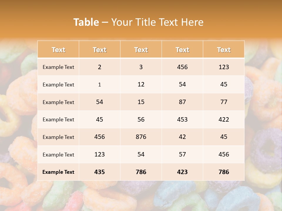 Meal Fruit Loops Carbohydrate PowerPoint Template