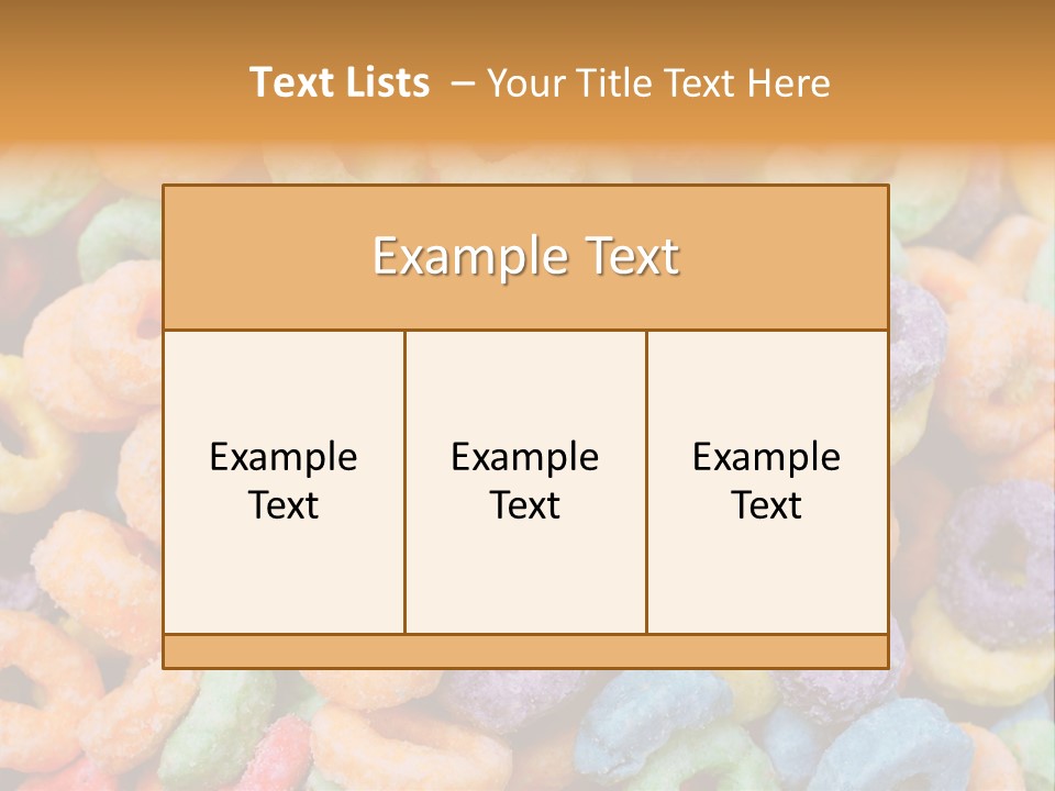 Meal Fruit Loops Carbohydrate PowerPoint Template