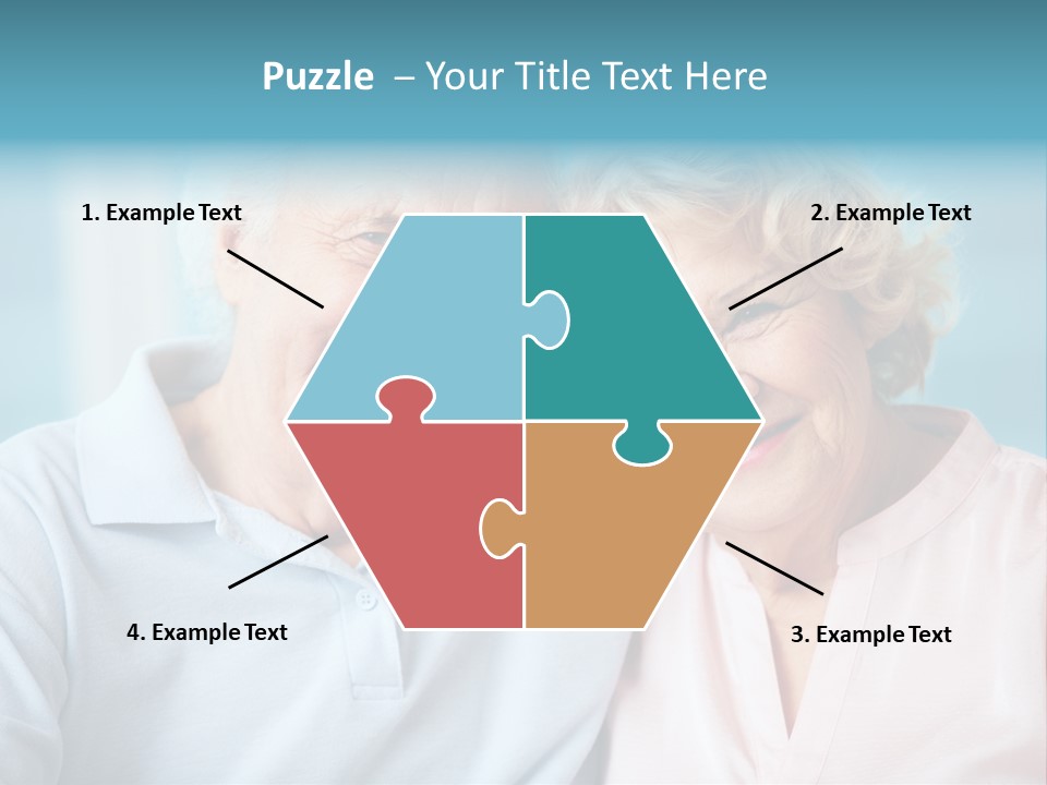 An Elderly Couple Is Smiling For The Camera PowerPoint Template