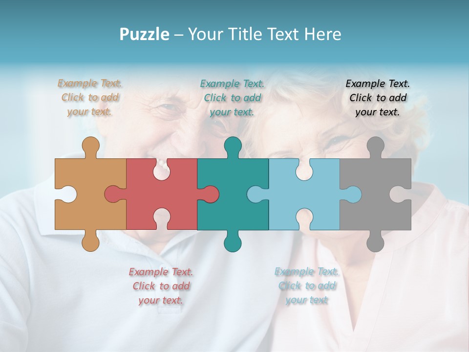 An Elderly Couple Is Smiling For The Camera PowerPoint Template