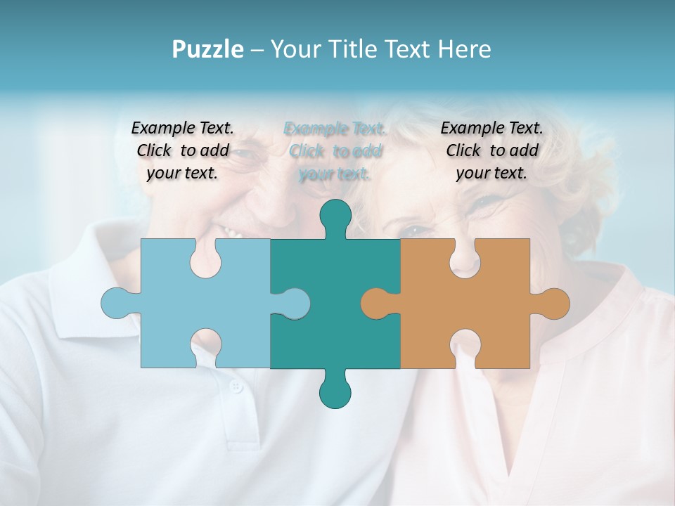 An Elderly Couple Is Smiling For The Camera PowerPoint Template