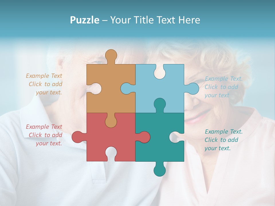 An Elderly Couple Is Smiling For The Camera PowerPoint Template