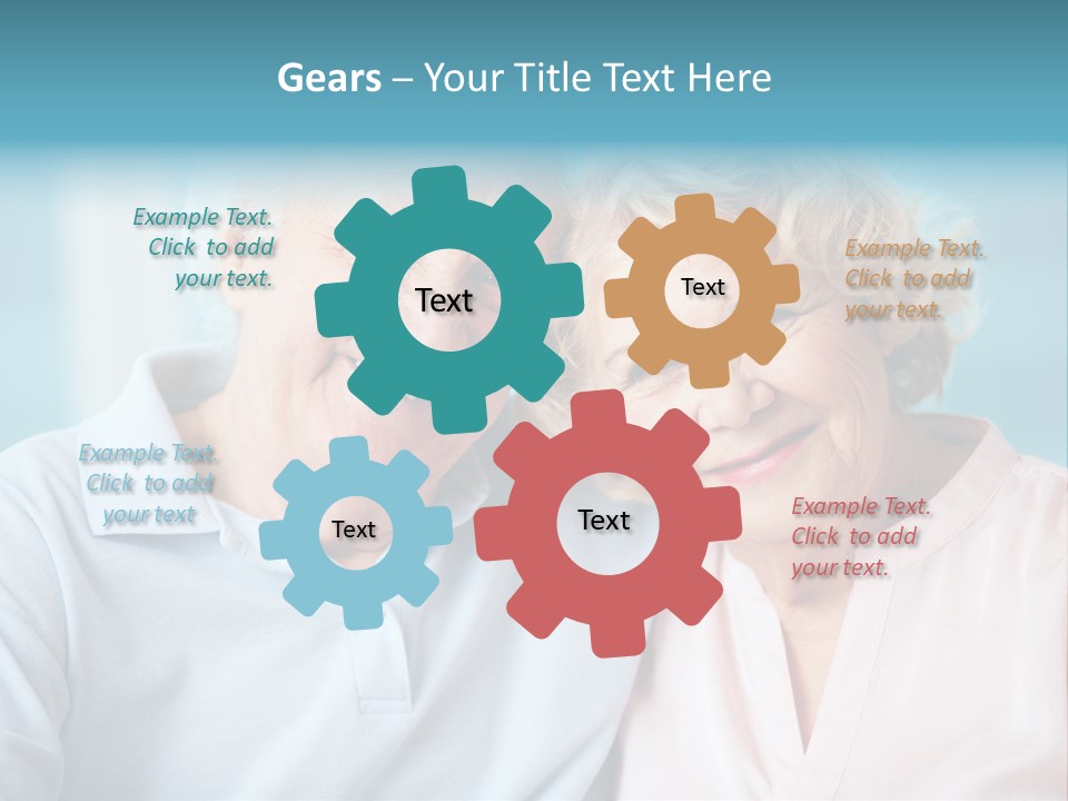 An Elderly Couple Is Smiling For The Camera PowerPoint Template