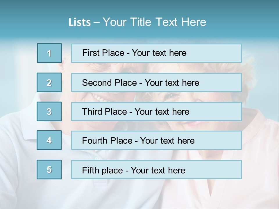 An Elderly Couple Is Smiling For The Camera PowerPoint Template