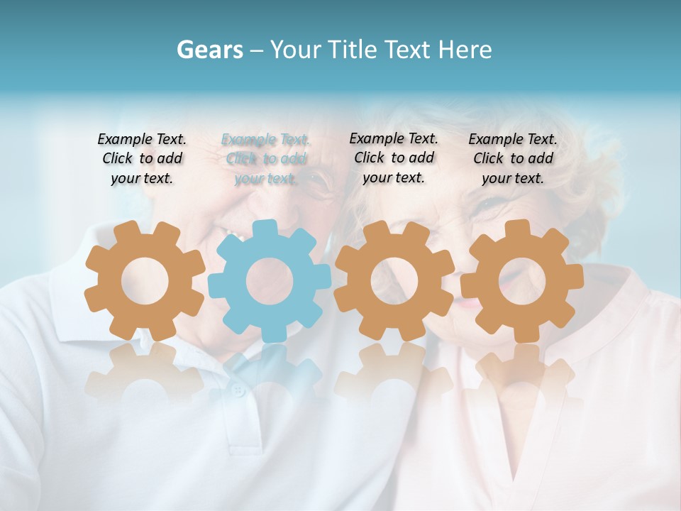 An Elderly Couple Is Smiling For The Camera PowerPoint Template