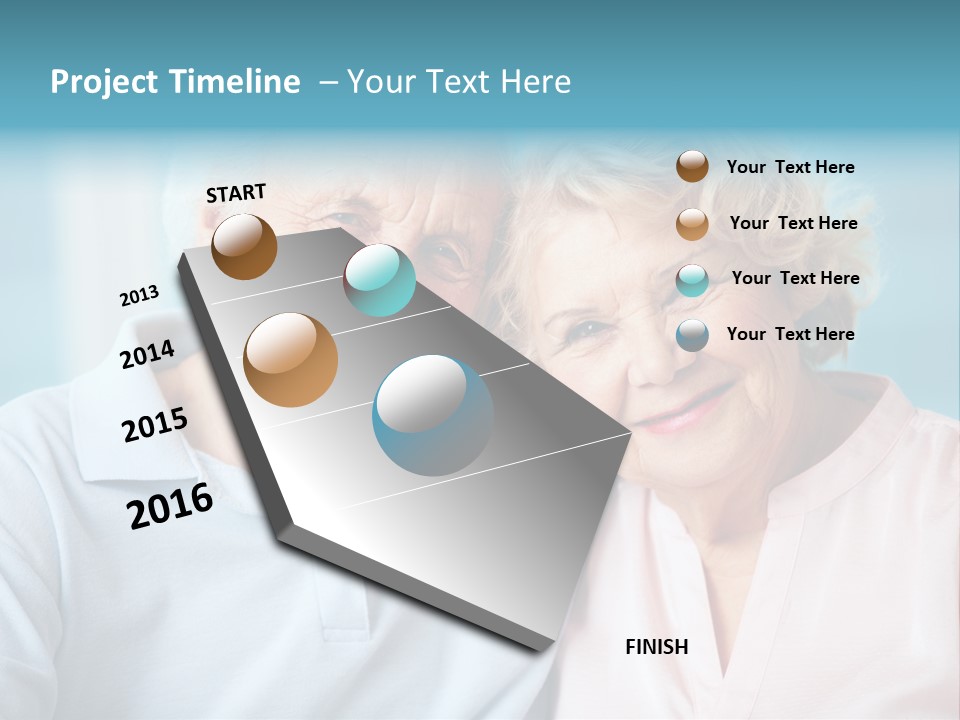 An Elderly Couple Is Smiling For The Camera PowerPoint Template