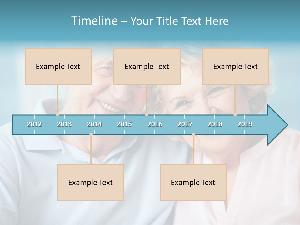 An Elderly Couple Is Smiling For The Camera PowerPoint Template