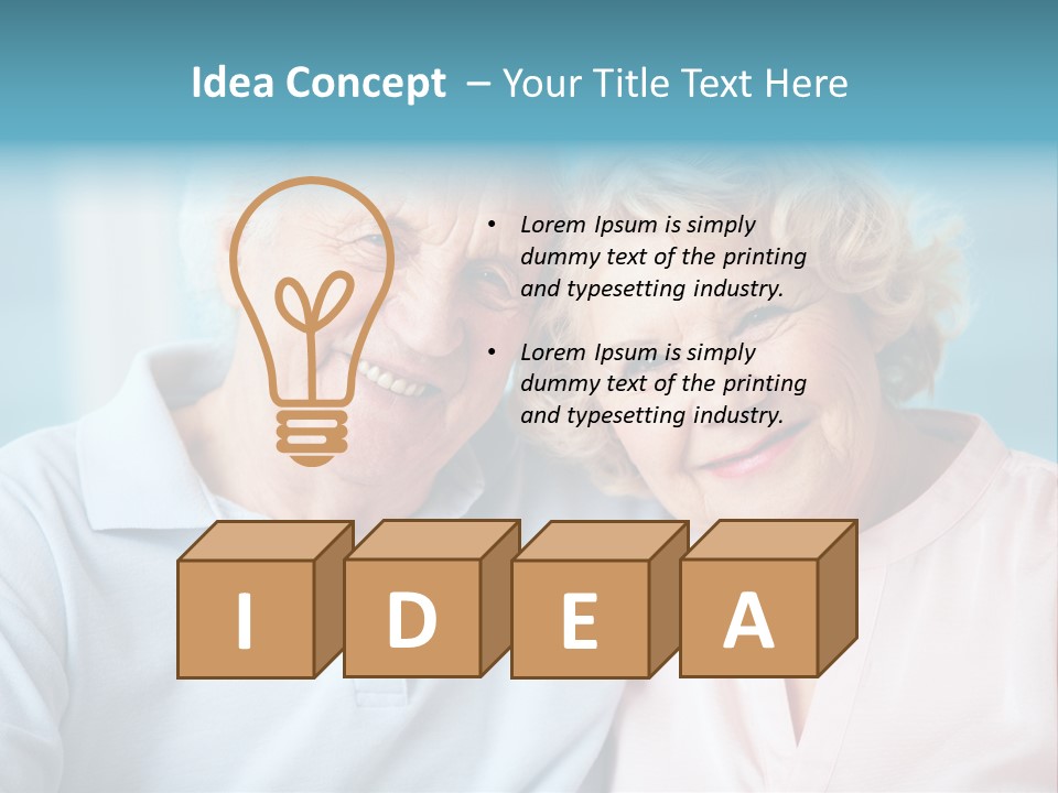 An Elderly Couple Is Smiling For The Camera PowerPoint Template