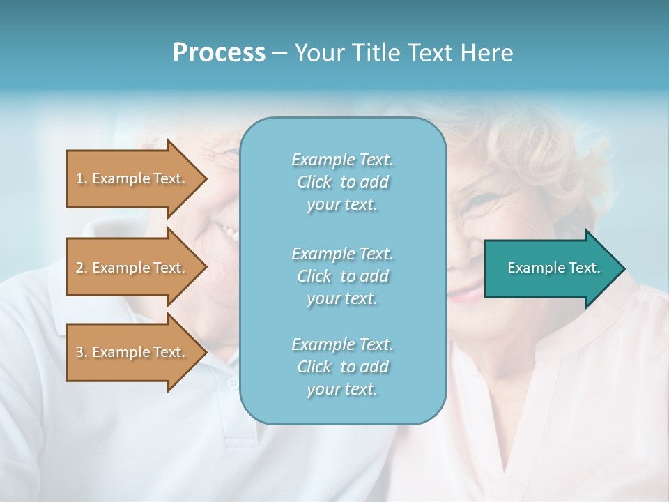 An Elderly Couple Is Smiling For The Camera PowerPoint Template