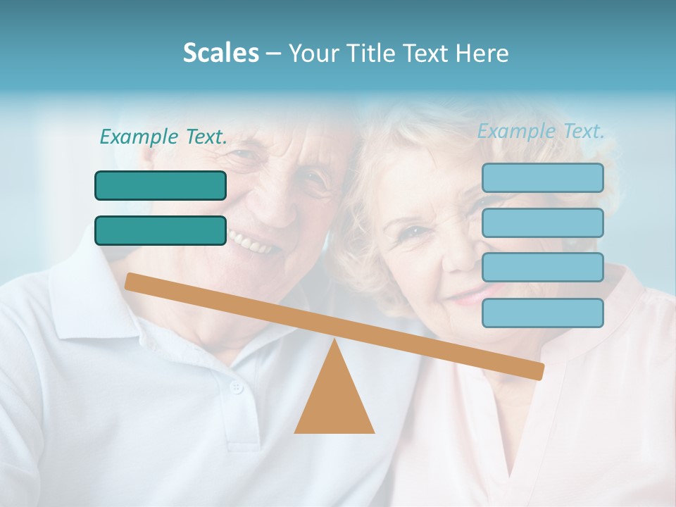 An Elderly Couple Is Smiling For The Camera PowerPoint Template