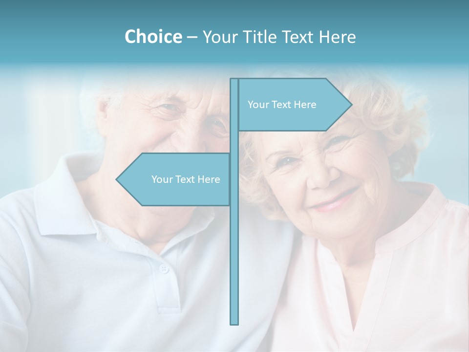 An Elderly Couple Is Smiling For The Camera PowerPoint Template
