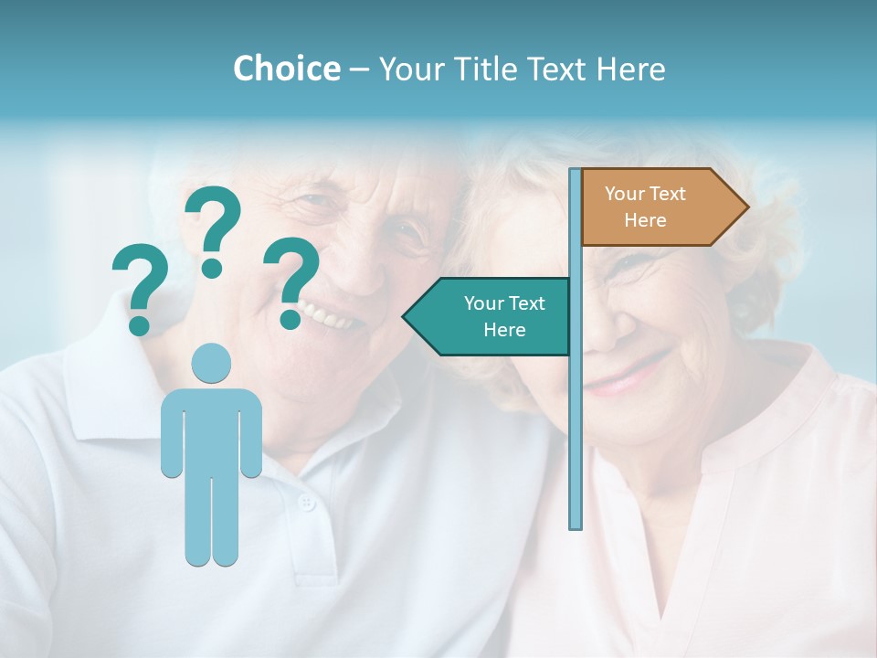 An Elderly Couple Is Smiling For The Camera PowerPoint Template
