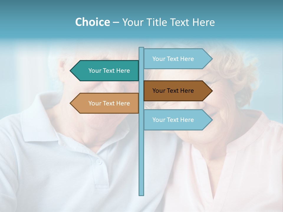 An Elderly Couple Is Smiling For The Camera PowerPoint Template