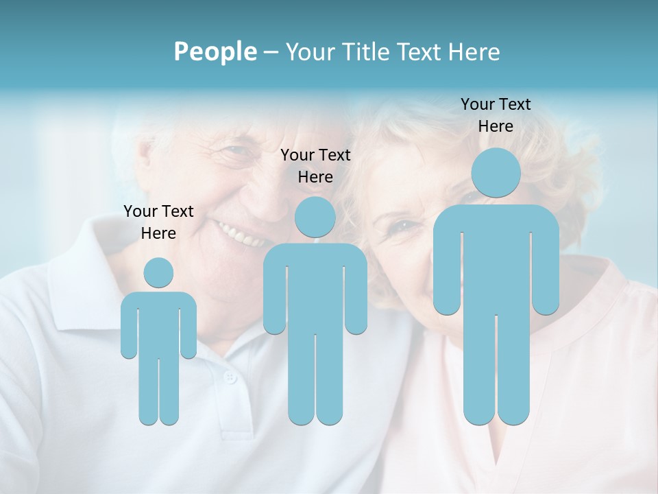 An Elderly Couple Is Smiling For The Camera PowerPoint Template