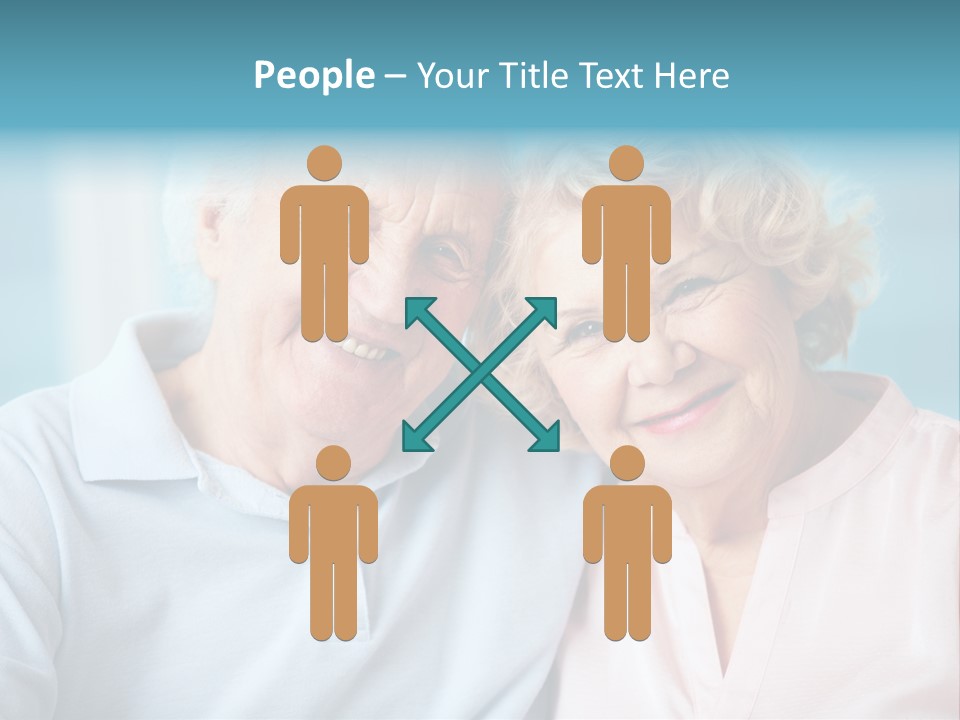 An Elderly Couple Is Smiling For The Camera PowerPoint Template