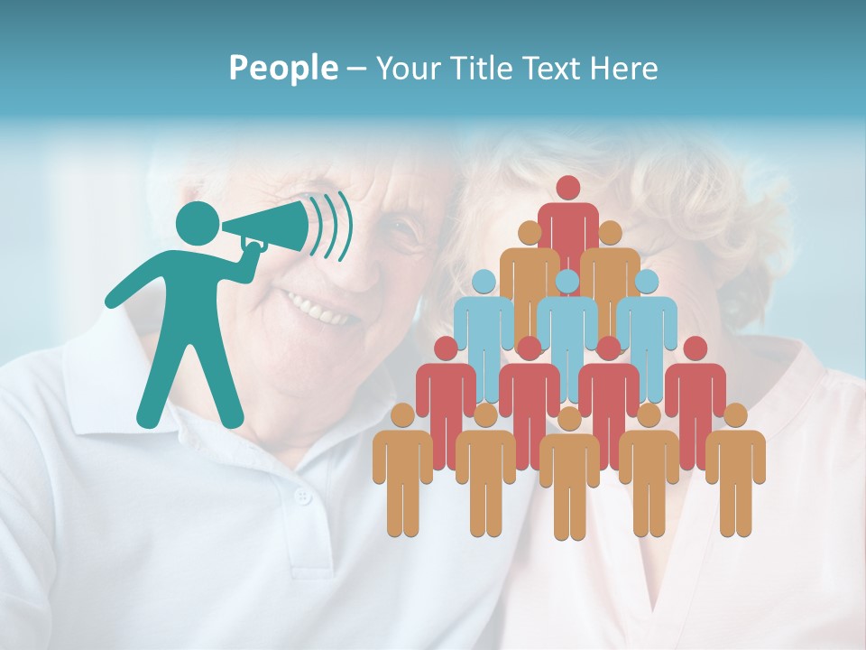 An Elderly Couple Is Smiling For The Camera PowerPoint Template