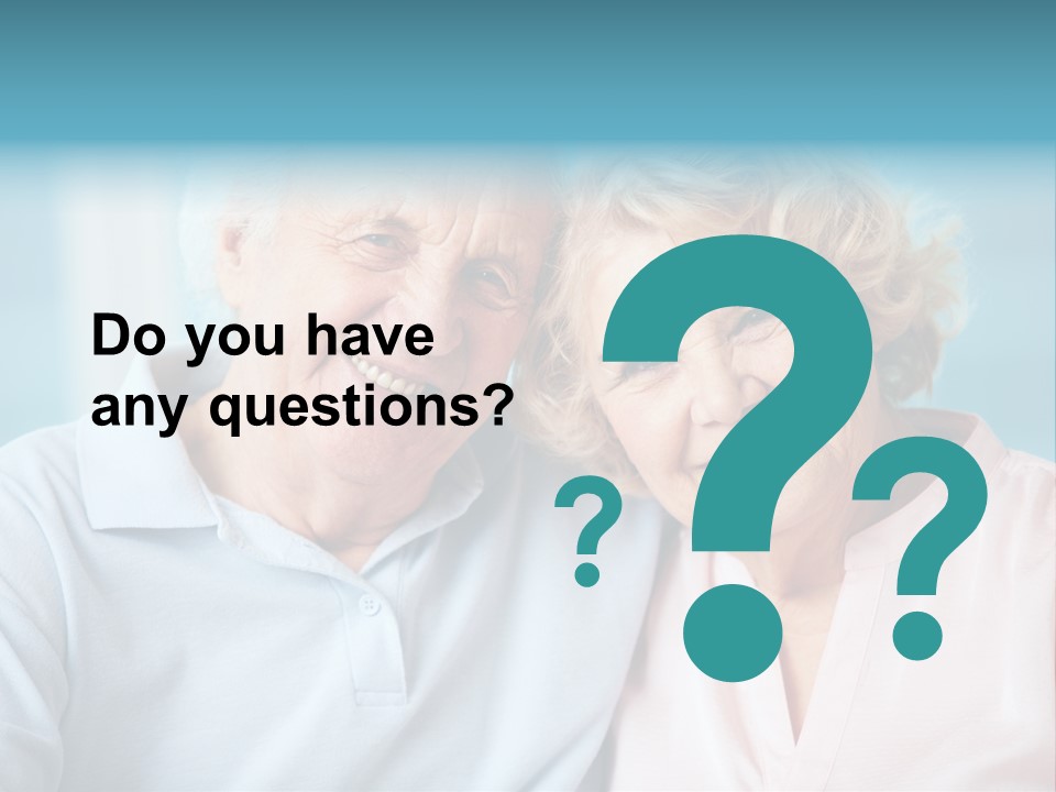 An Elderly Couple Is Smiling For The Camera PowerPoint Template