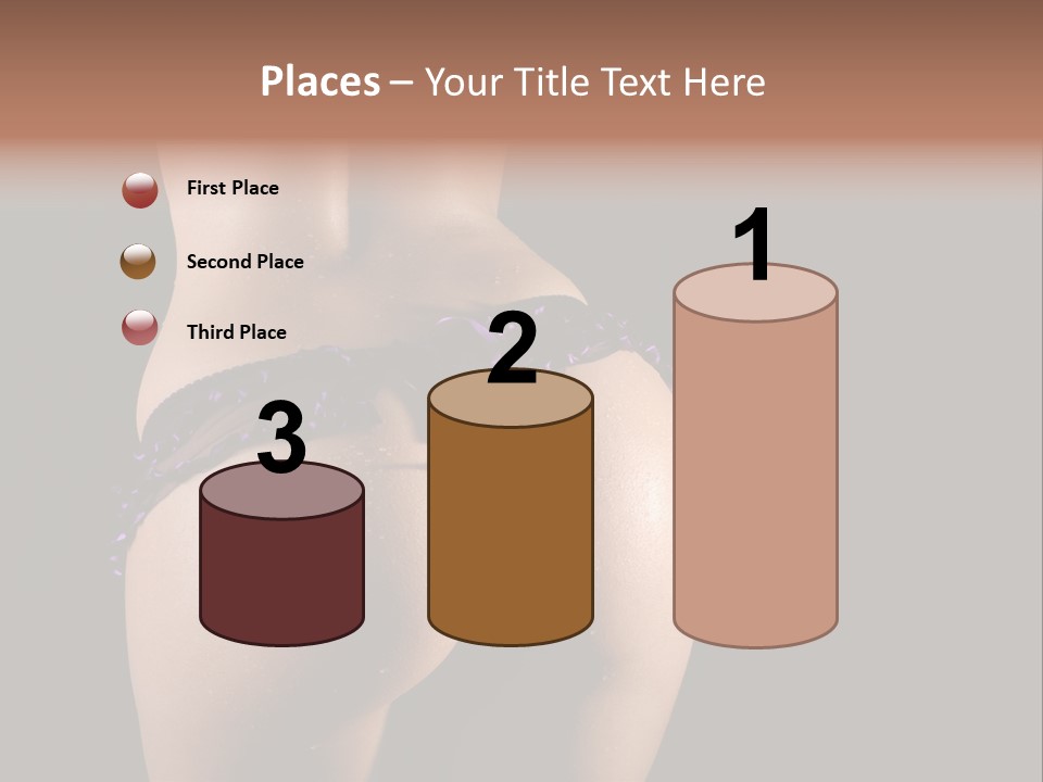 A Woman In A Purple Bikini With Her Butt Exposed PowerPoint Template