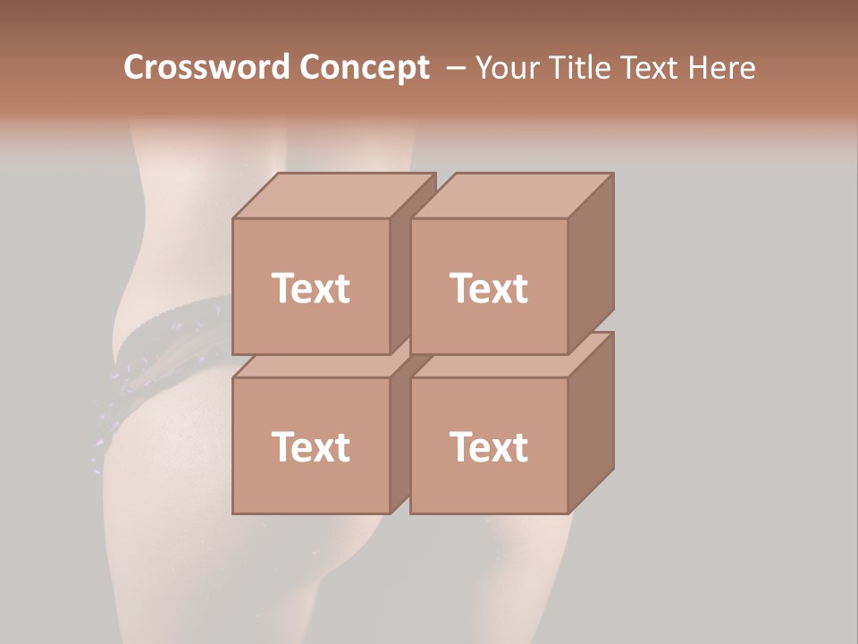 A Woman In A Purple Bikini With Her Butt Exposed PowerPoint Template