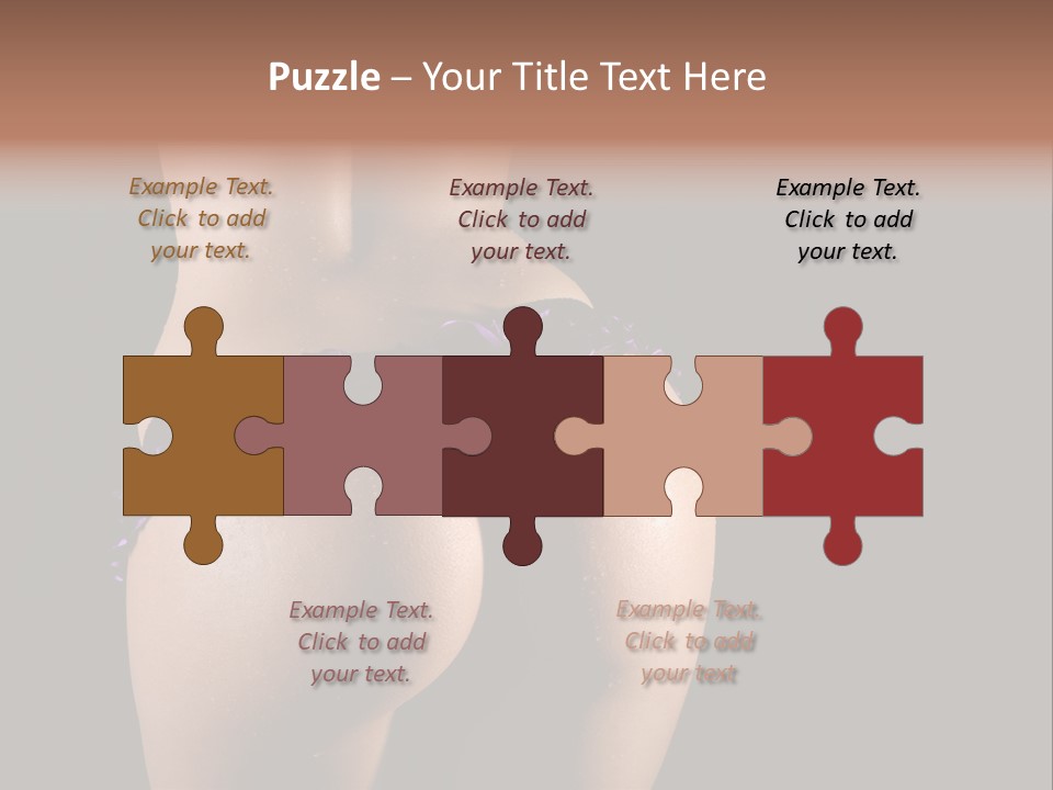 A Woman In A Purple Bikini With Her Butt Exposed PowerPoint Template