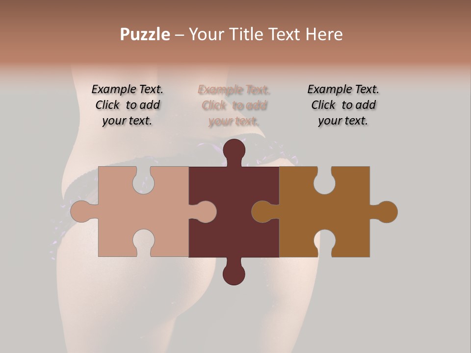 A Woman In A Purple Bikini With Her Butt Exposed PowerPoint Template