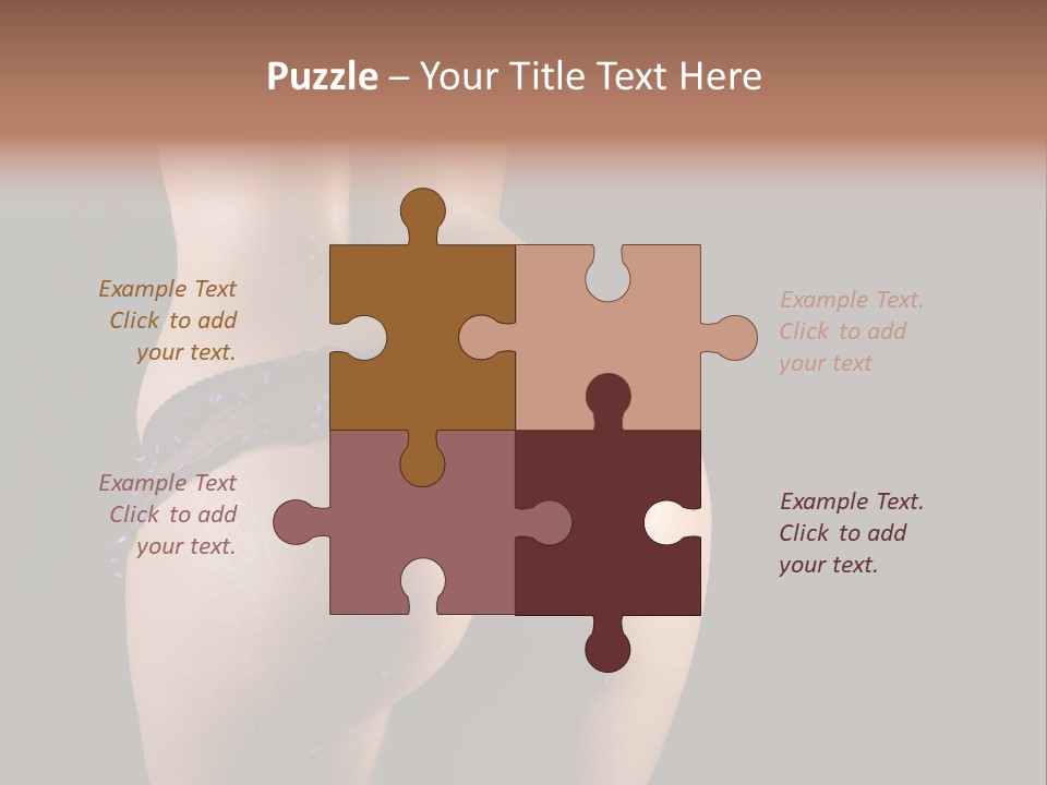 A Woman In A Purple Bikini With Her Butt Exposed PowerPoint Template