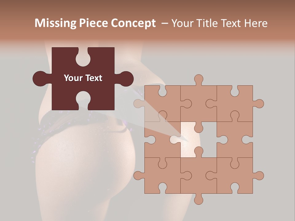 A Woman In A Purple Bikini With Her Butt Exposed PowerPoint Template