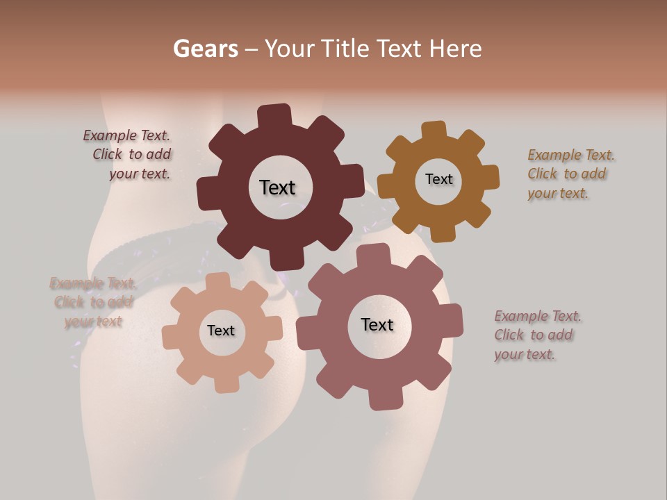 A Woman In A Purple Bikini With Her Butt Exposed PowerPoint Template