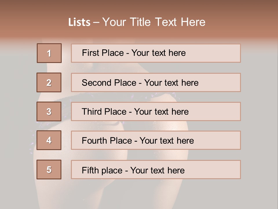 A Woman In A Purple Bikini With Her Butt Exposed PowerPoint Template