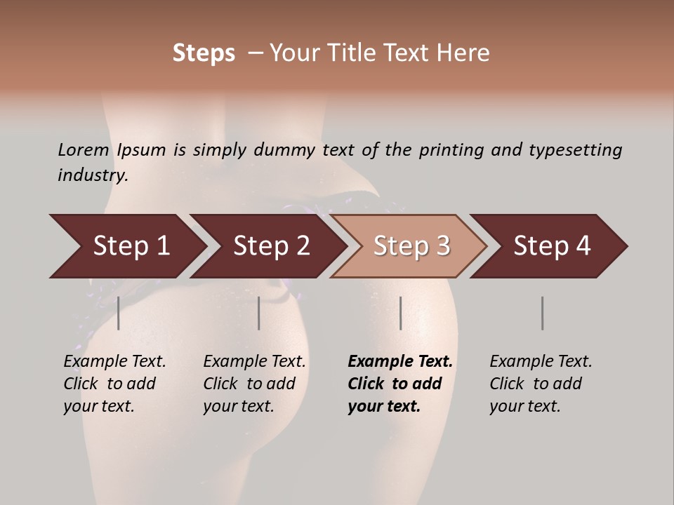 A Woman In A Purple Bikini With Her Butt Exposed PowerPoint Template