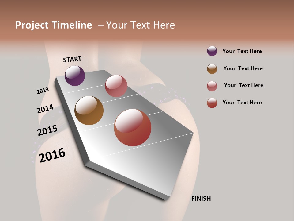 A Woman In A Purple Bikini With Her Butt Exposed PowerPoint Template