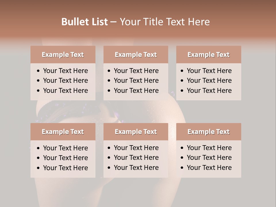 A Woman In A Purple Bikini With Her Butt Exposed PowerPoint Template