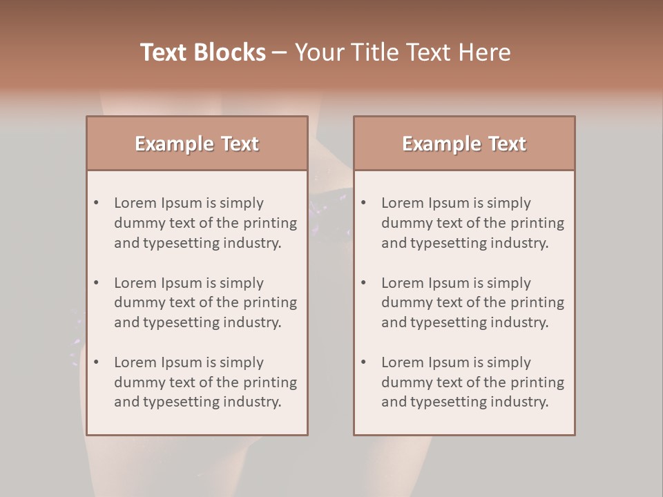 A Woman In A Purple Bikini With Her Butt Exposed PowerPoint Template