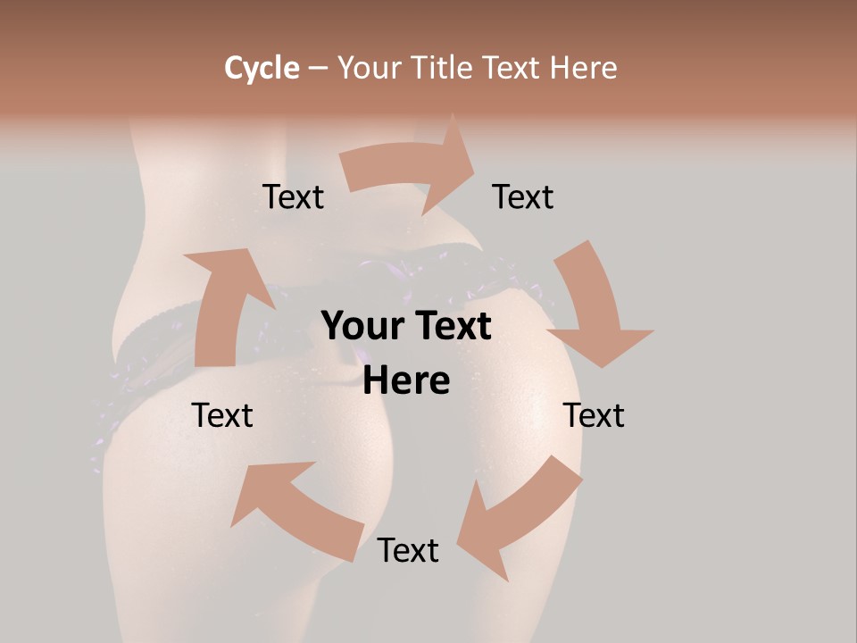 A Woman In A Purple Bikini With Her Butt Exposed PowerPoint Template