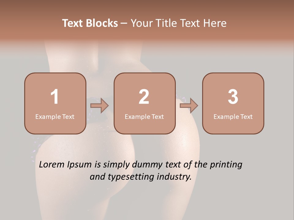 A Woman In A Purple Bikini With Her Butt Exposed PowerPoint Template