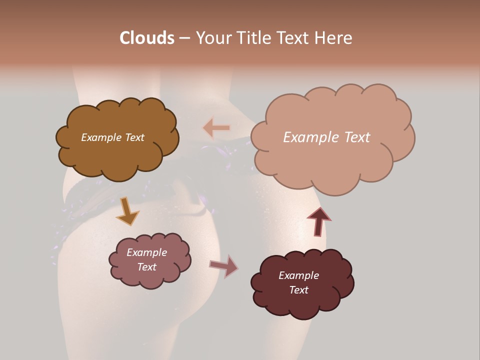 A Woman In A Purple Bikini With Her Butt Exposed PowerPoint Template
