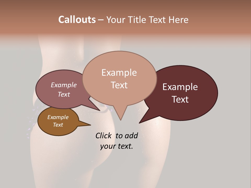 A Woman In A Purple Bikini With Her Butt Exposed PowerPoint Template