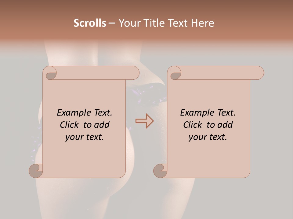 A Woman In A Purple Bikini With Her Butt Exposed PowerPoint Template