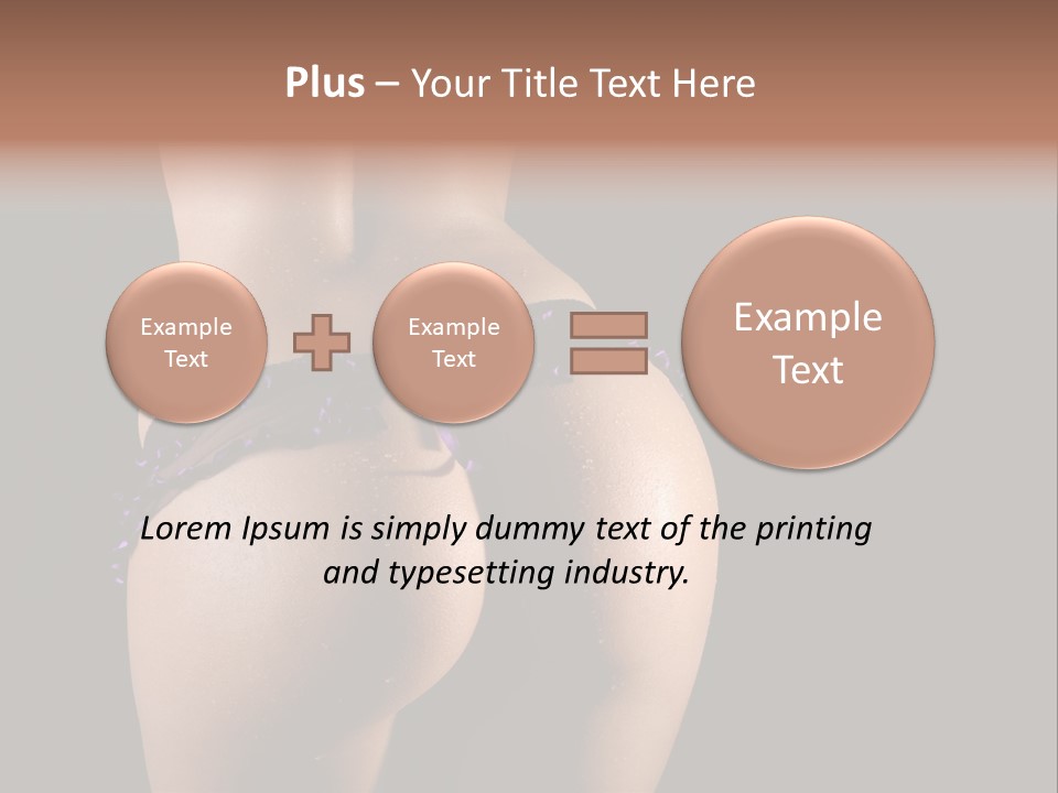 A Woman In A Purple Bikini With Her Butt Exposed PowerPoint Template