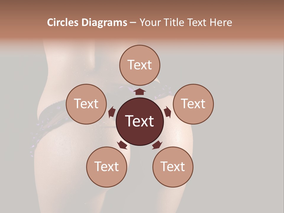 A Woman In A Purple Bikini With Her Butt Exposed PowerPoint Template