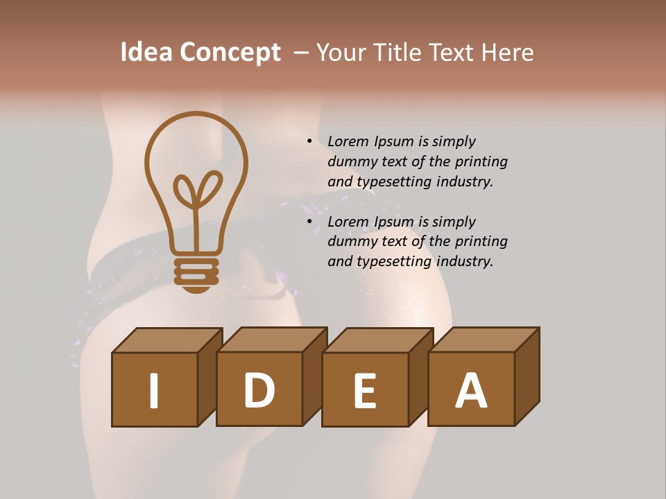 A Woman In A Purple Bikini With Her Butt Exposed PowerPoint Template