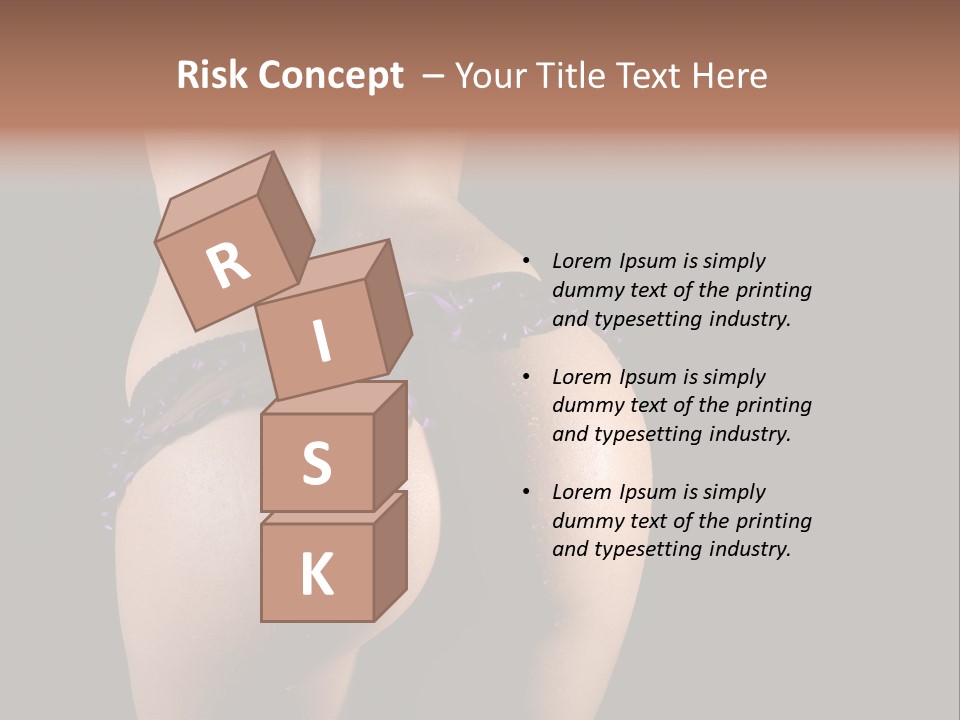 A Woman In A Purple Bikini With Her Butt Exposed PowerPoint Template