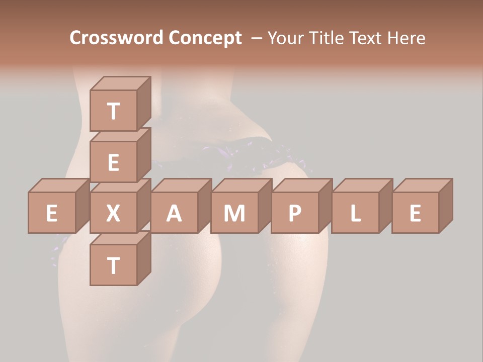 A Woman In A Purple Bikini With Her Butt Exposed PowerPoint Template