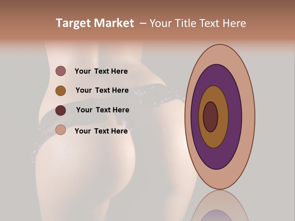 A Woman In A Purple Bikini With Her Butt Exposed PowerPoint Template