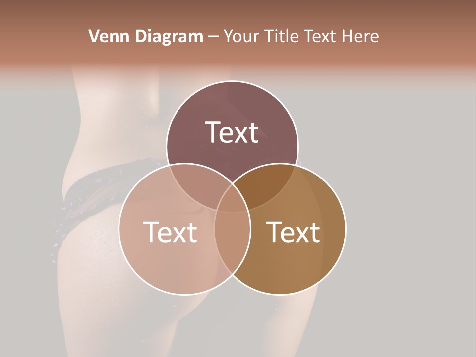 A Woman In A Purple Bikini With Her Butt Exposed PowerPoint Template