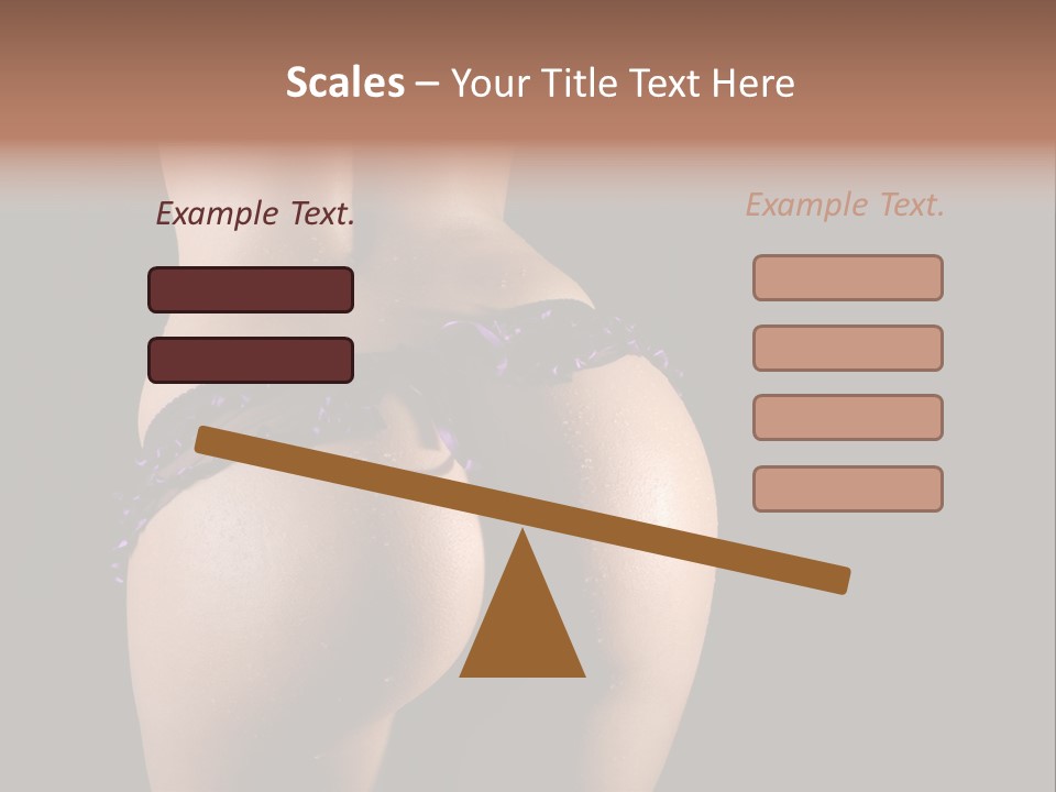 A Woman In A Purple Bikini With Her Butt Exposed PowerPoint Template